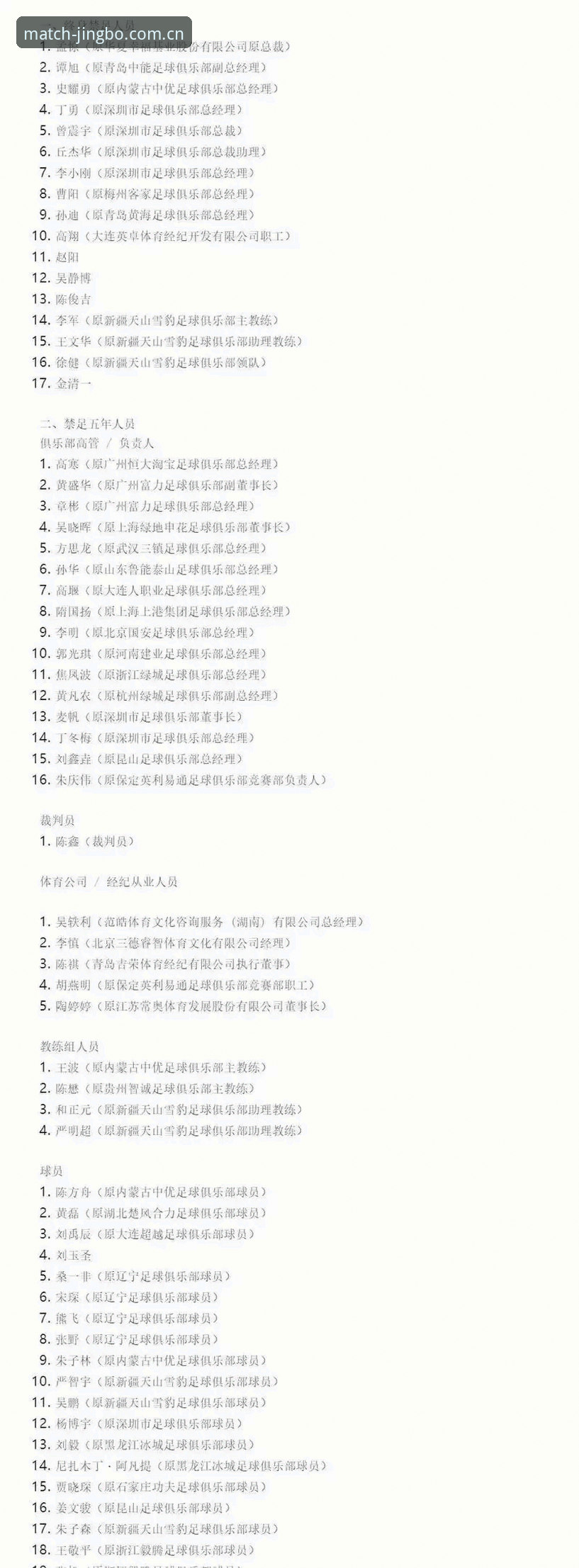 为什么中国足协这次禁足名单能震动整个足球圈？